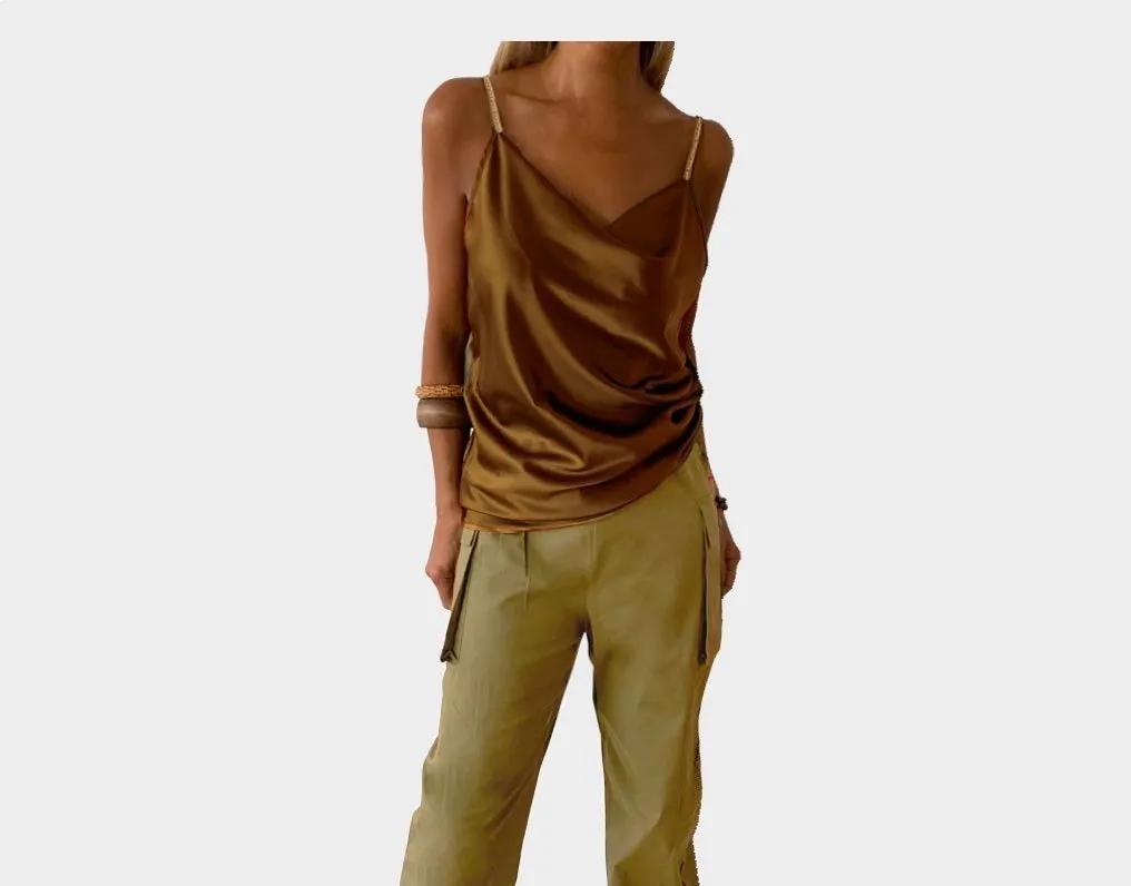 4.4 Rust Taupe Spaghetti Strap Tank Top - The Park Avenue