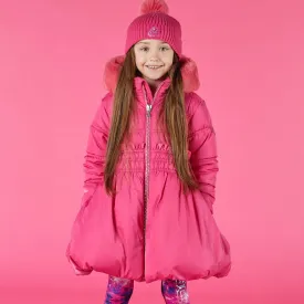 A DEE - Sally Faux Fur Hooded Star Jacket - Pink Glaze