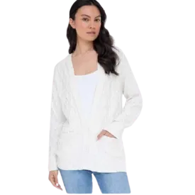 Alashan Cashmere Cable Hooded Cardigan - Ivory