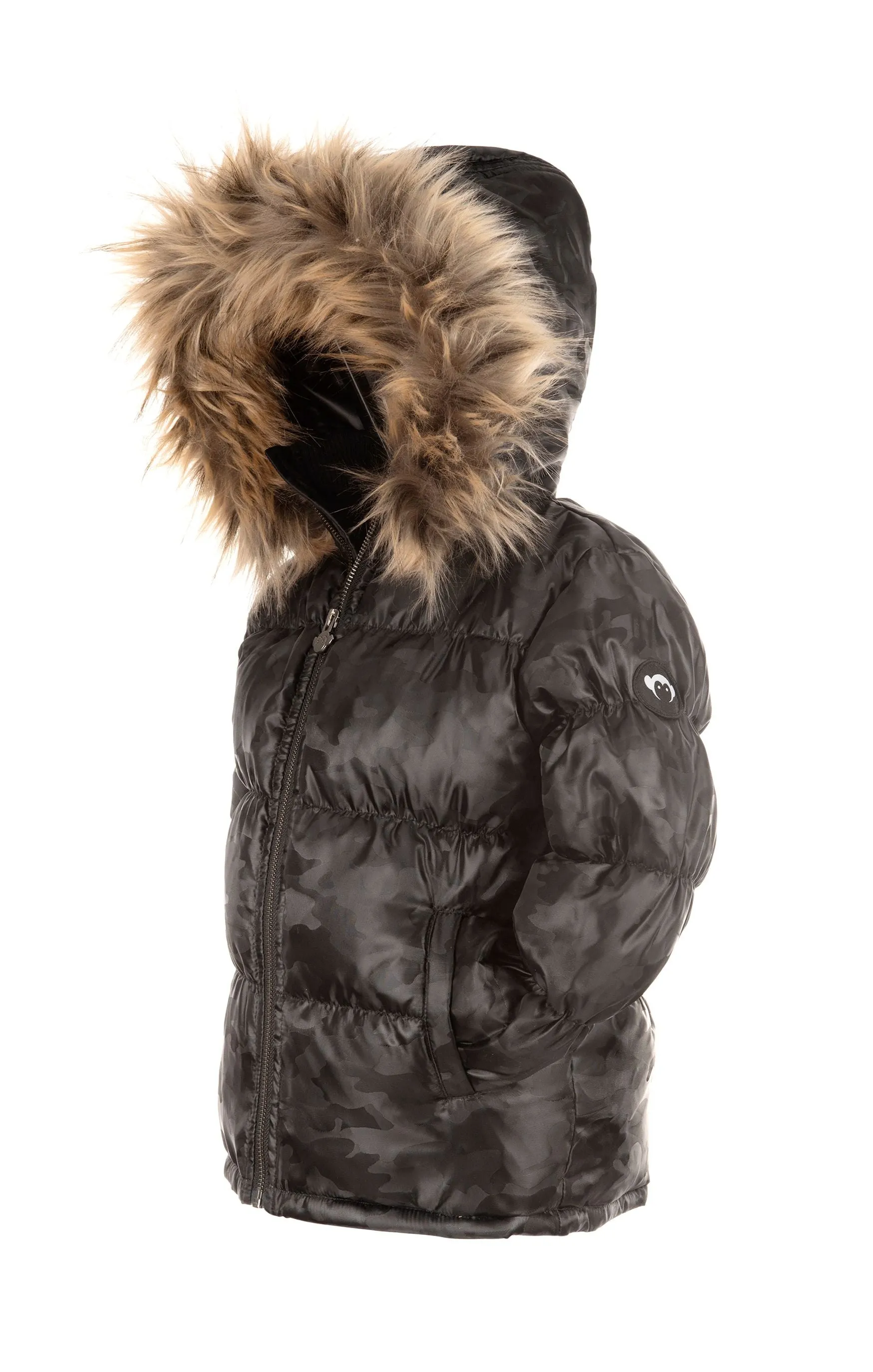 APPAMAN Kids Base Camp Puffer Winter Jacket - Black Camo