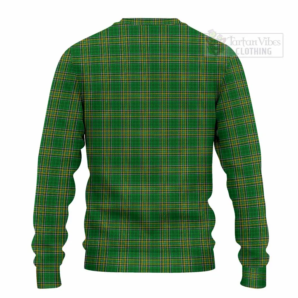 Ashfield Irish Clan Tartan Knitted Sweater with Coat of Arms