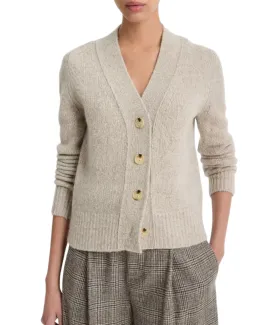 Cashmere Donegal Cardigan- Biscuit