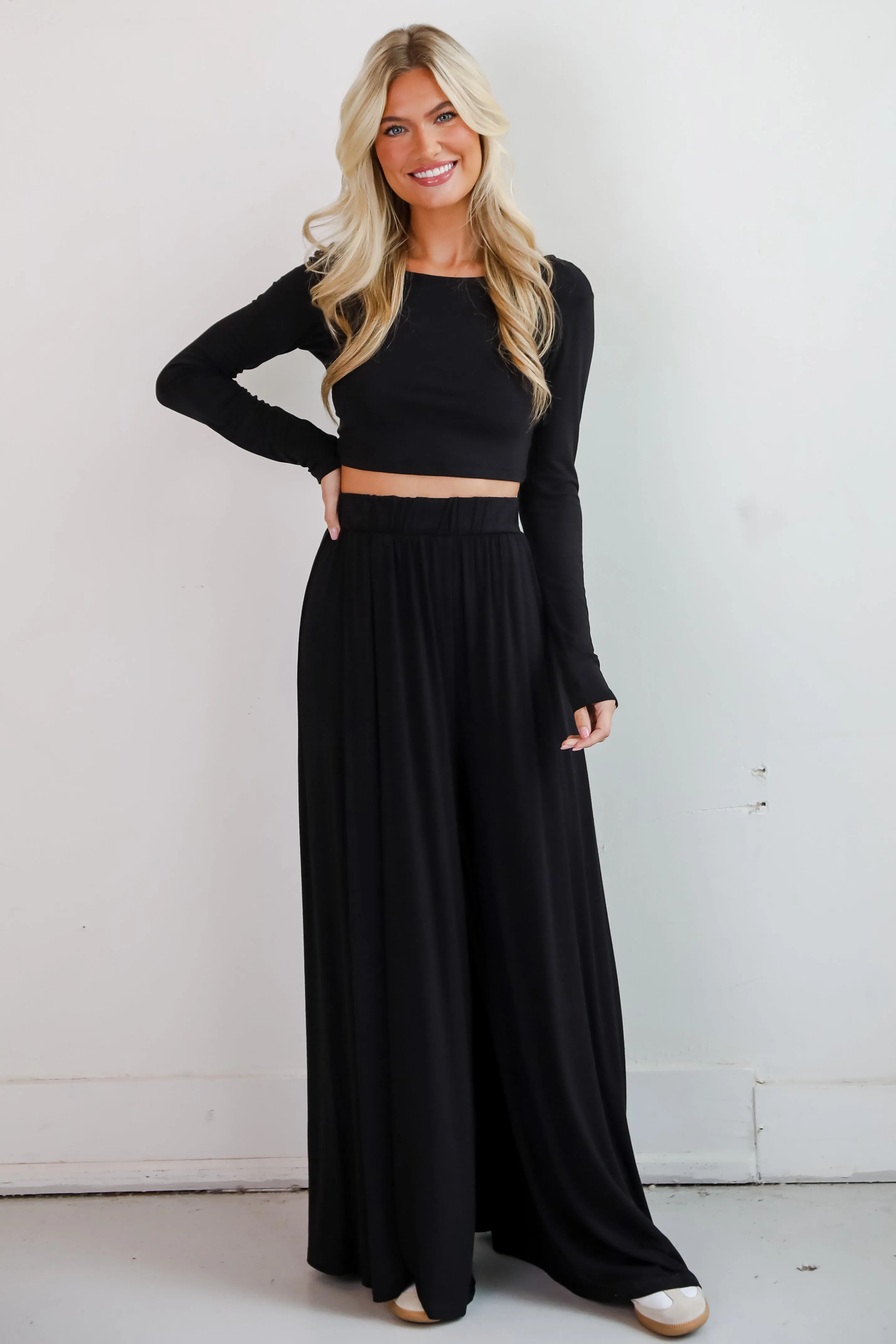 FINAL SALE - Expert Charm Black Wide Leg Pants - DU DEAL