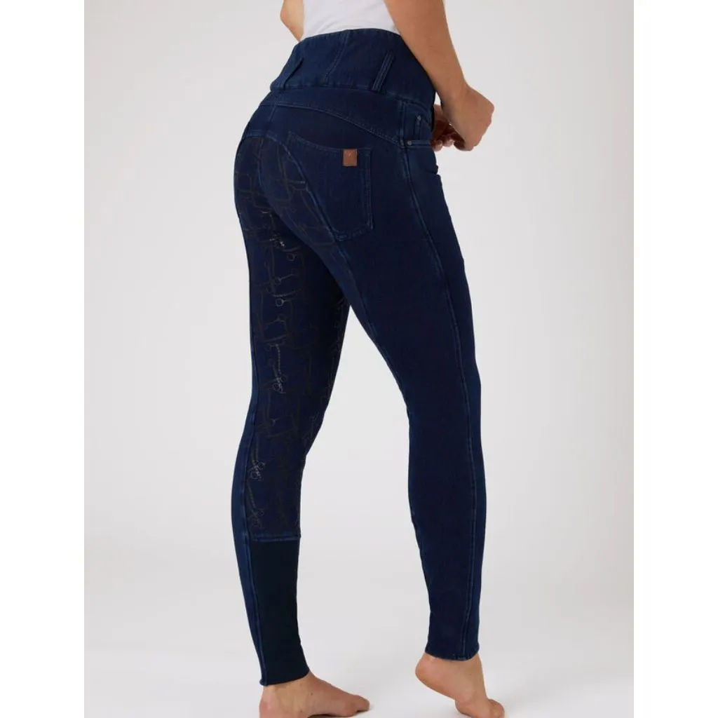 Horze Kacy Ladies Winter Full Seat Stretch Denim Breeches