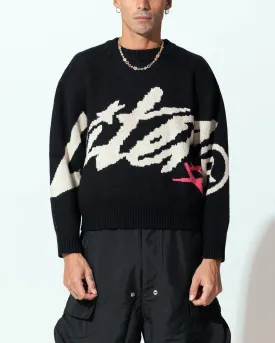 Loiter Spider Knit Sweater Black/White