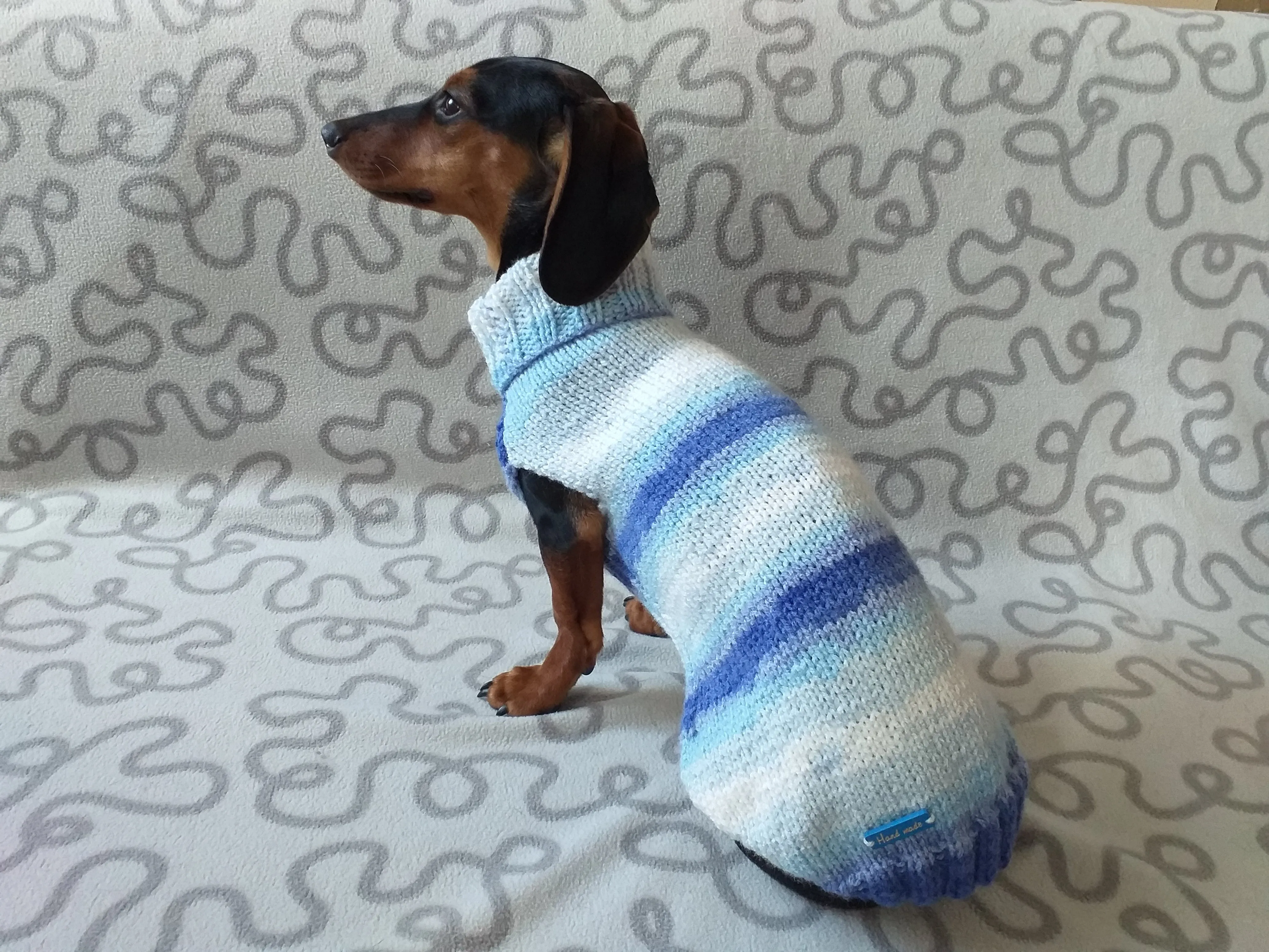 Melange sweater for mini dachshund,Dachshund Sweater, Dog Clothes, Dog sweater, Dachshund clothes, Wiener dog clothes, Winter dog sweater