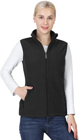 Outdoor Ventures Women's Polar Fleece Zip Vest Outerwear with Pockets,Warm Sleeveless Coat Vest for Fall & Winter