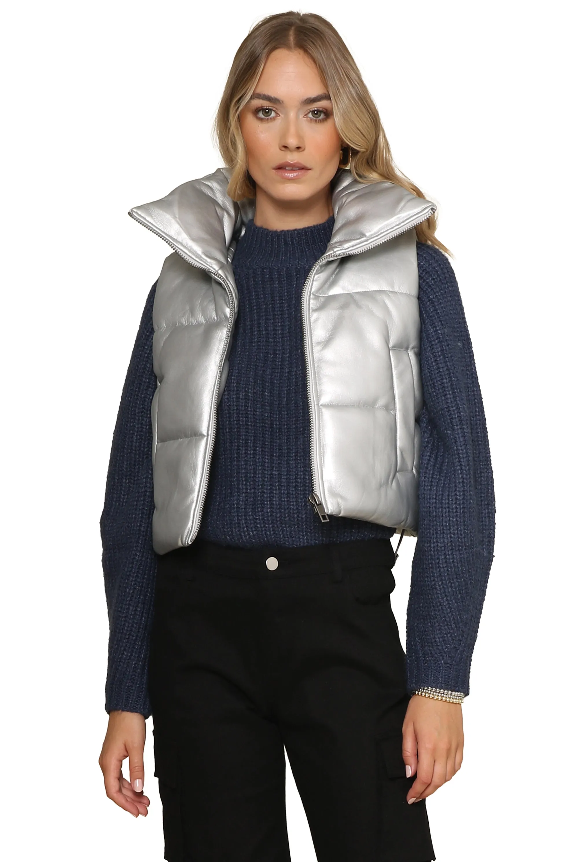 Shaun Metallic Puffer Vest