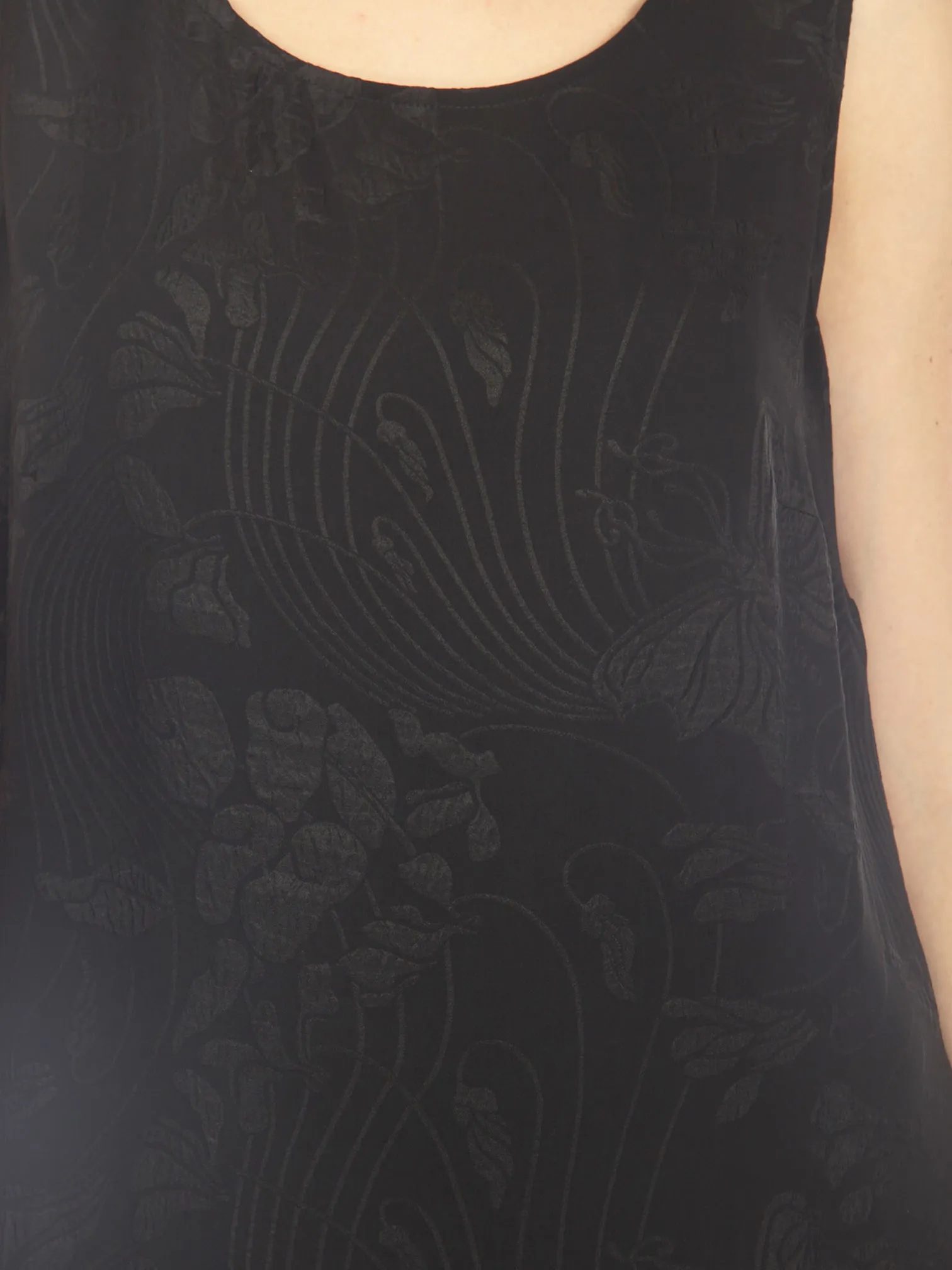 Solid Black Silk Tank Dress