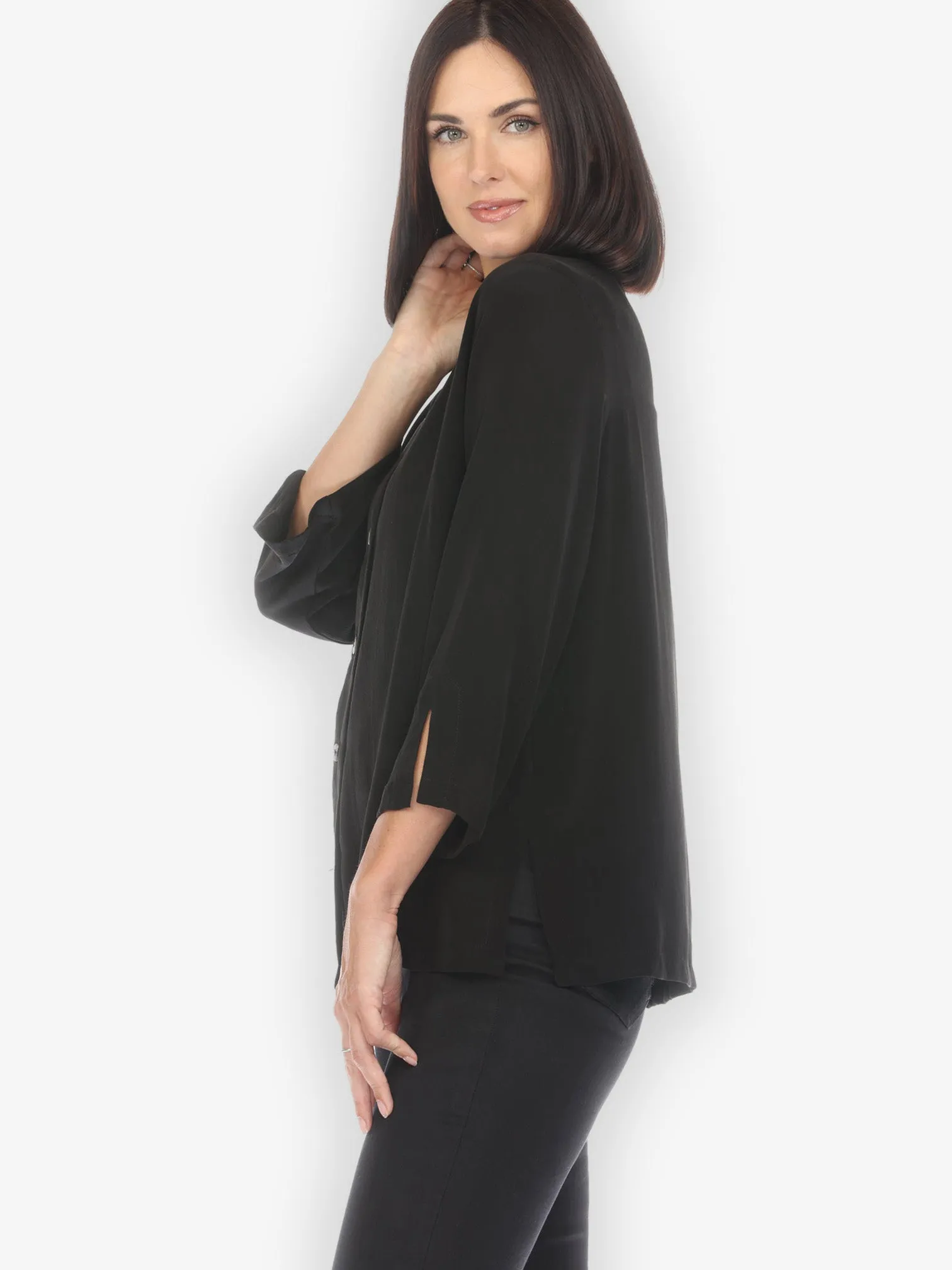 Solid Pure Silk Blouse