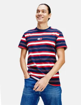 Tommy Jeans Stripe Logo T-Shirt - Twilight Navy/Multi