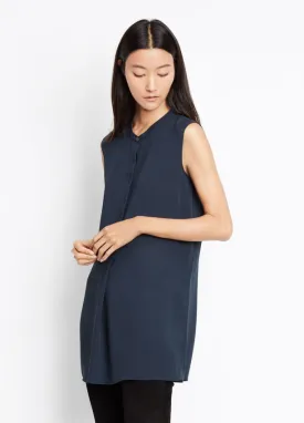 Vince Sleeveless Split Side Tunic in Coastal Blue